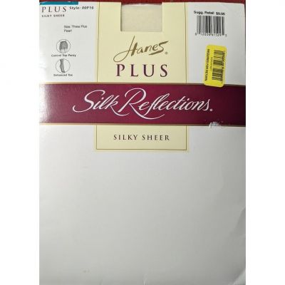 Hanes Silk Reflections Plus Contol Top Style 00P16 Pearl Size three plus 3+